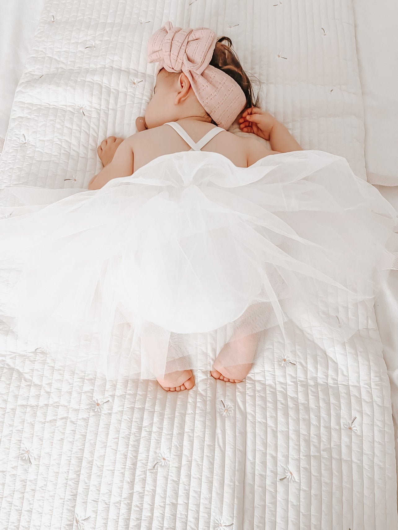 Quilted Nap bed | White Daisy