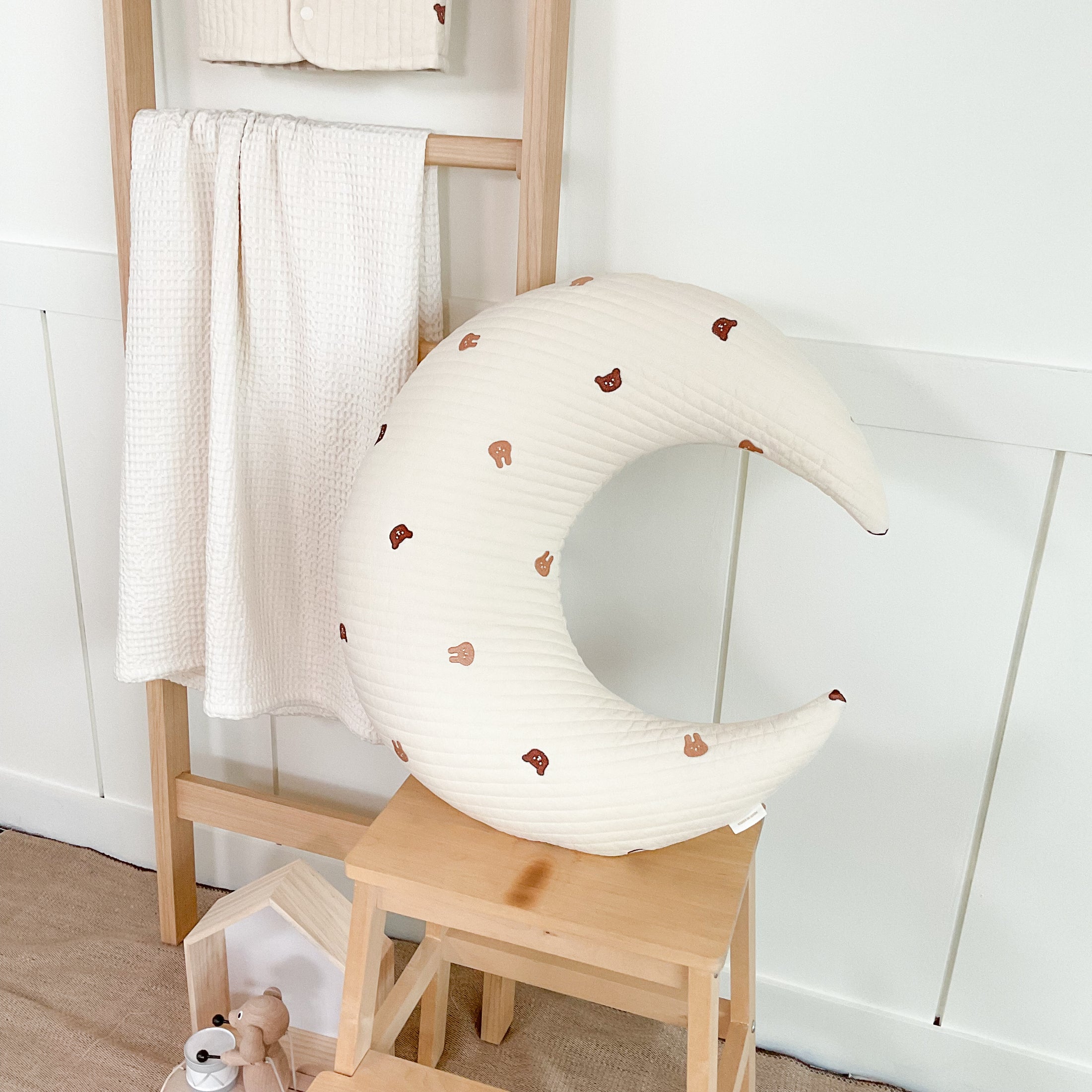 Hypoallergenic Moon Pillow | Bunny Bear