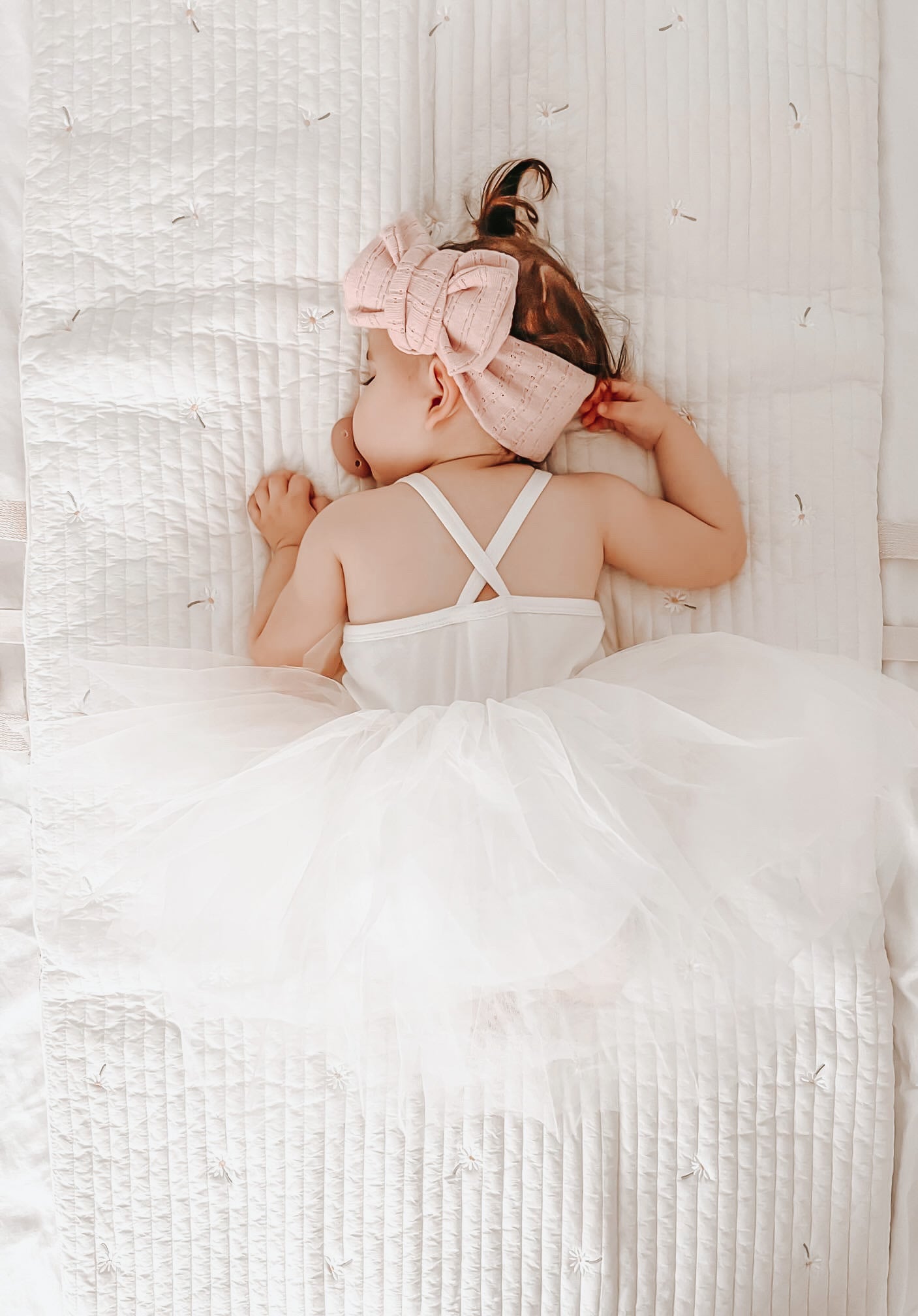 Quilted Nap bed | White Daisy