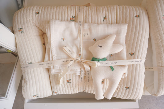 Newborn Gift| Set C- Baby Lounger with Doll & Gauze Blanket