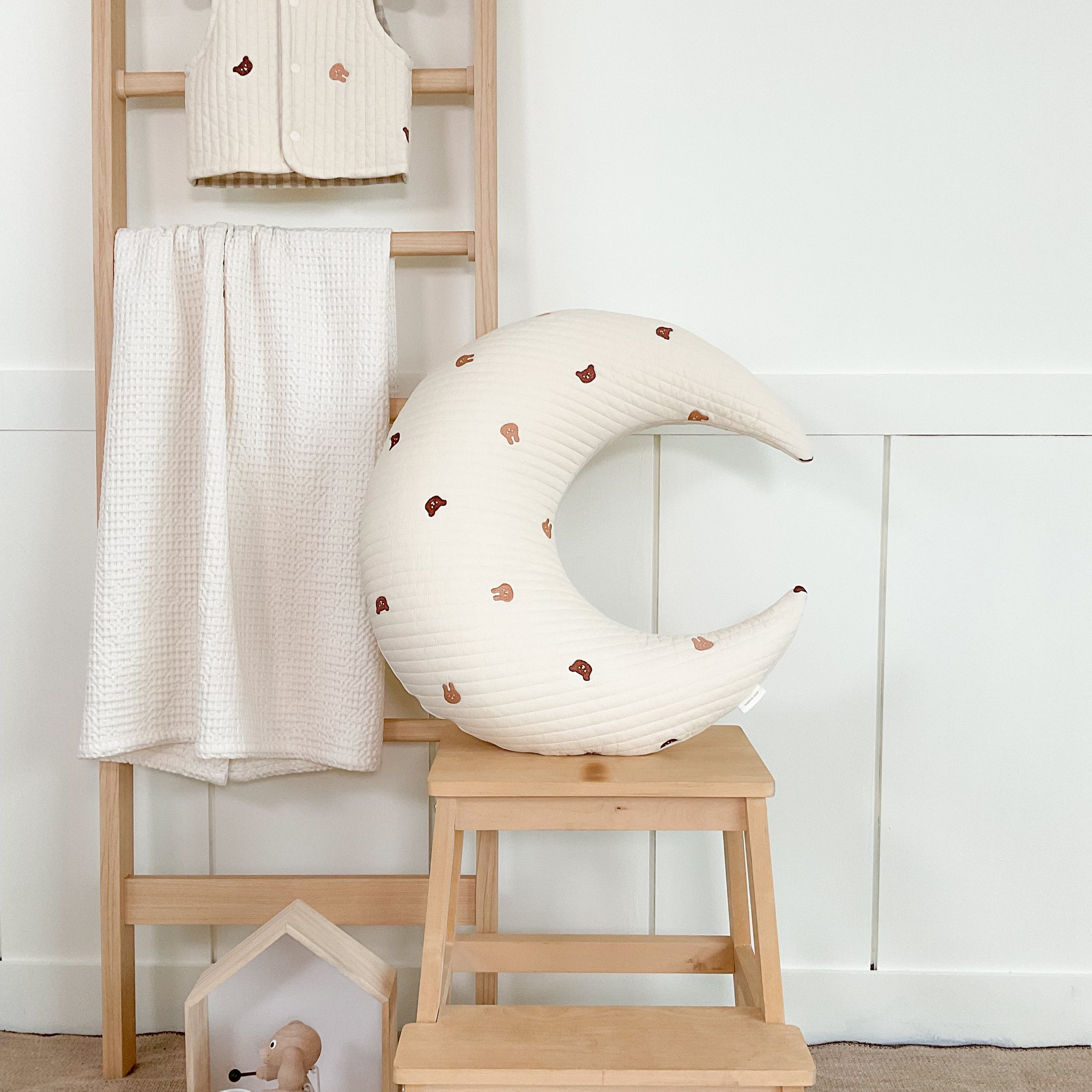 Hypoallergenic Moon Pillow | Bunny Bear