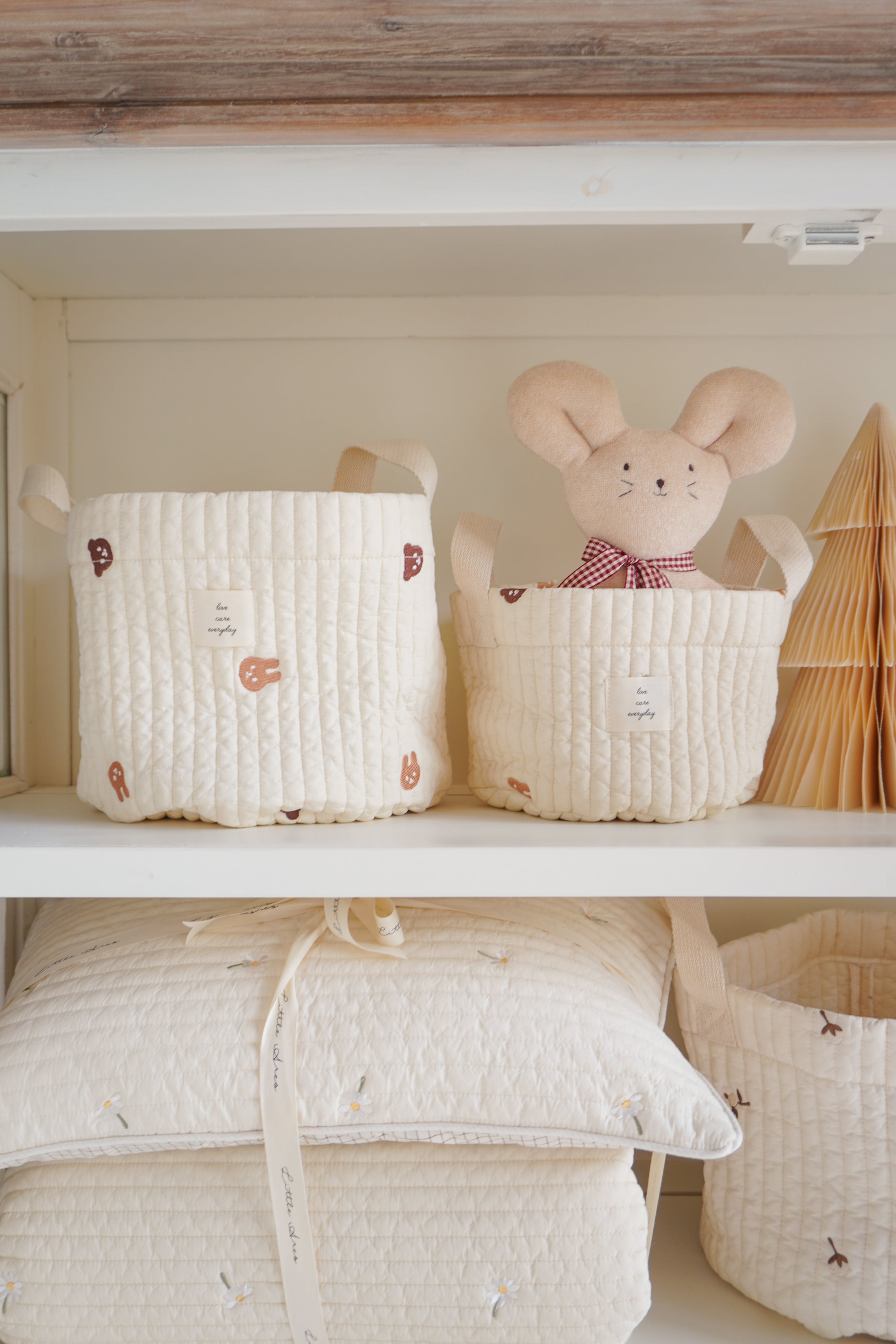 Christmas Gift | Set B- Quilted Baskets with Doll