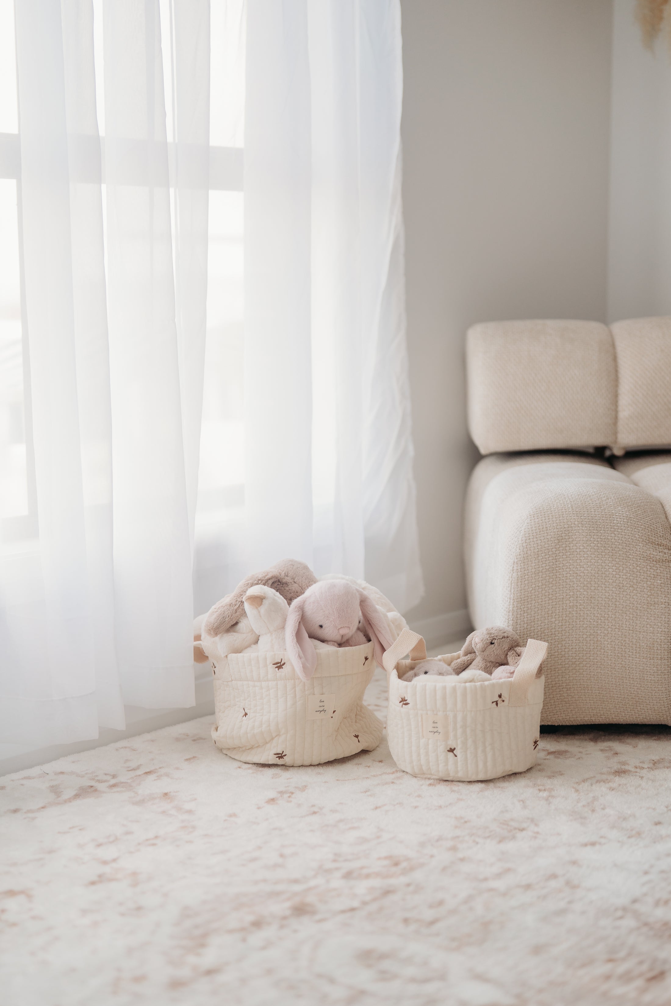 Quilted Basket | Cotton Flower