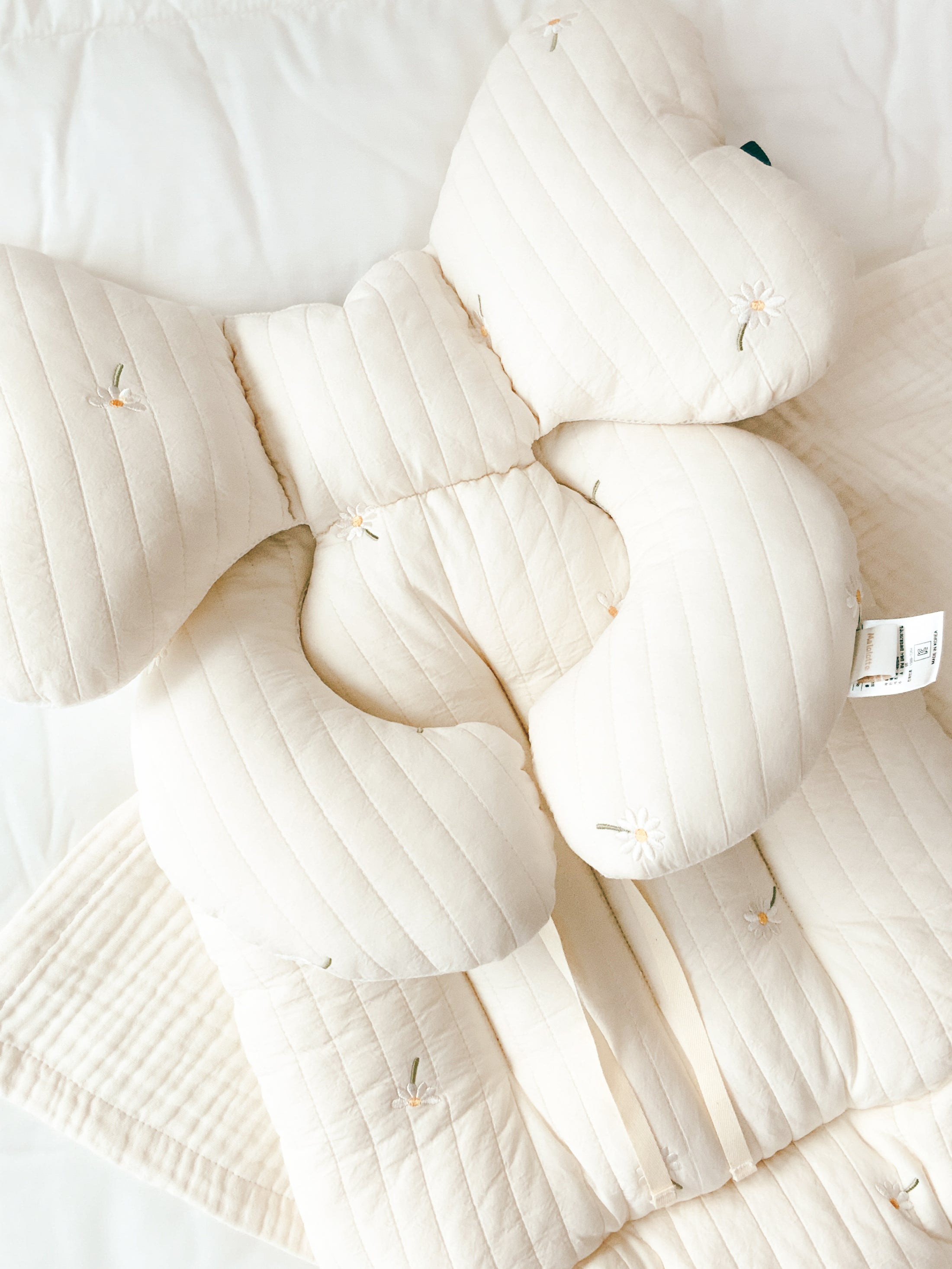 Pram Liner | White Daisy