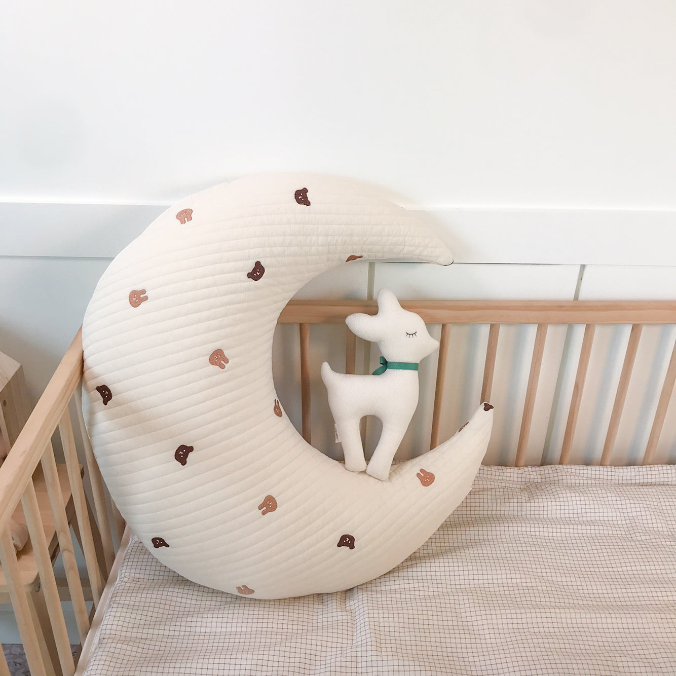 Hypoallergenic Moon Pillow | Bunny Bear